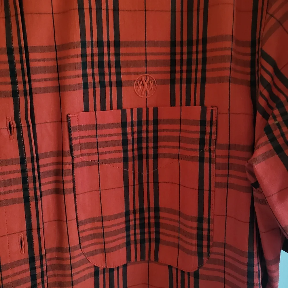 10.Deep Red Black Shirt M - Picture 4 of 6